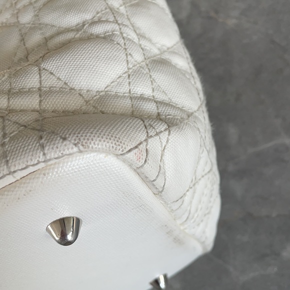 Dior Coated Canvas Cannage Tote Bag White - Picture 15 of 17